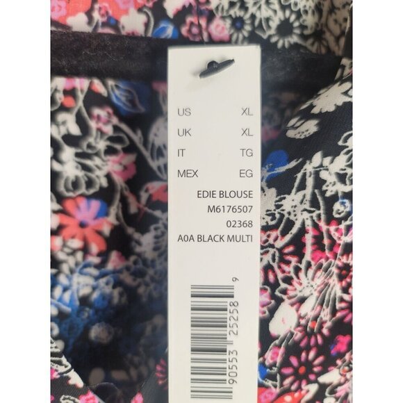 Tahari Floral Sleeveless Blouse Women's XL Multicolor V-Neck - Picture 9 of 10